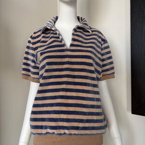 Vintage Sears Terry Cloth collared striped shirt